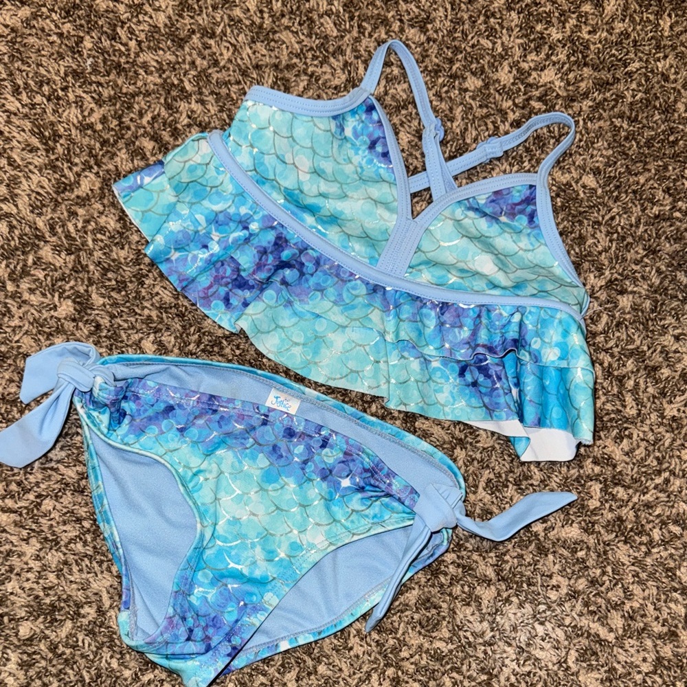 JUSTICE GIRLS SIZE 7 MERMAID SWIMSUIT